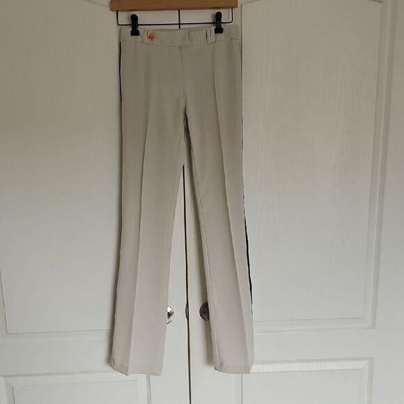 Cream Straight Leg Dress Pants with Tailored Fit - Picture 8 of 16